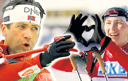 После одной из гонок ДОМРАЧЕВА изобразила свои чувства к БЬОРНДАЛЕНУ в виде сердечка. Фото: Twitter.com/goalsby